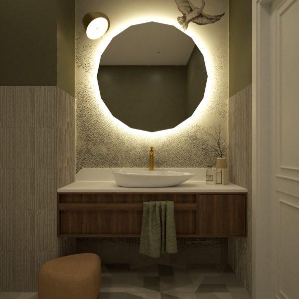 Alternative view of Lustro Diamond LED - podświetlane wielokątne