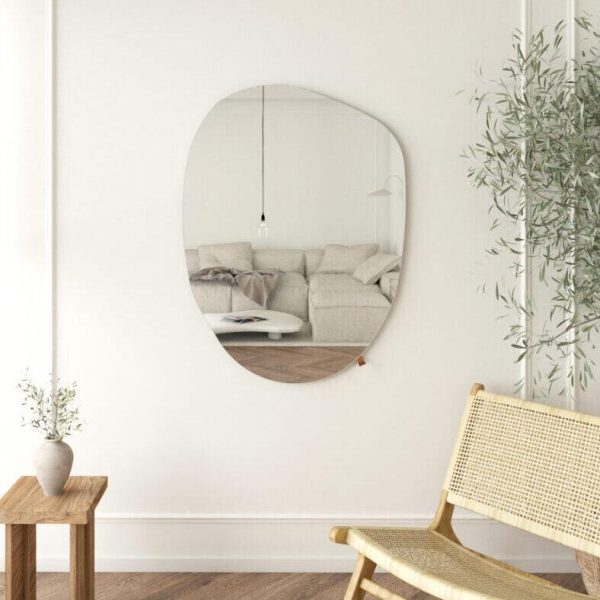 Lustro Japandi – o nieregularnym kształcie bez oświetlenia