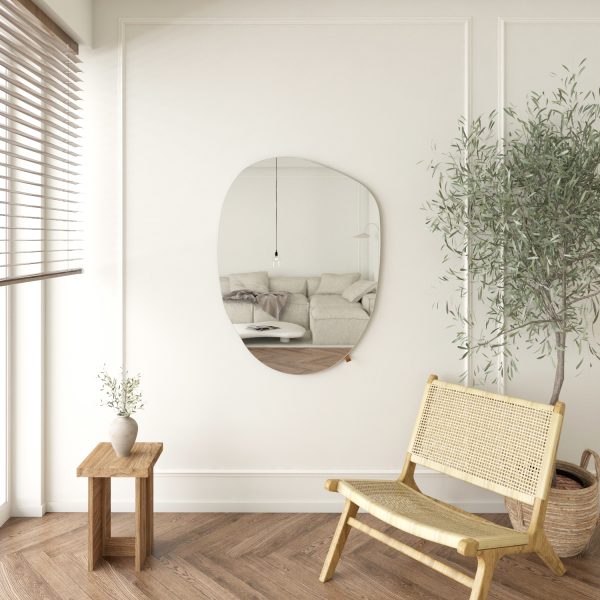 Alternative view of Lustro Japandi – o nieregularnym kształcie bez oświetlenia