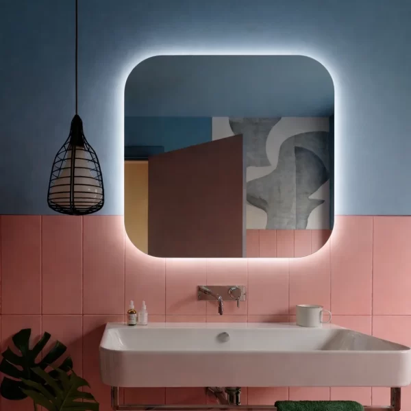 lustro kwadratowe led Kubi z podświetleniem